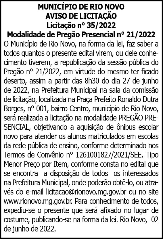 1 RIO NOVO 35