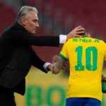 Tite e Neymar na seleção brasileira