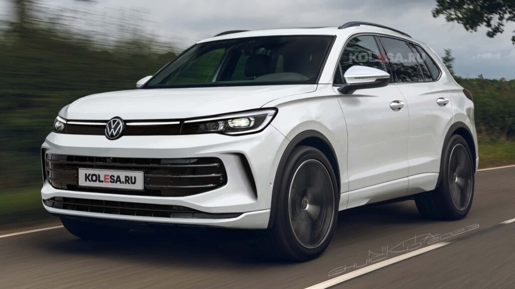 Primeira projeção do VW Tiguan 2024 (Foto: Kolesa.ru)