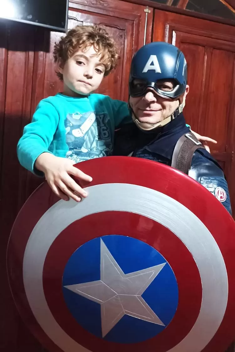 capitao america e seu filho benicio arquivo pessoal