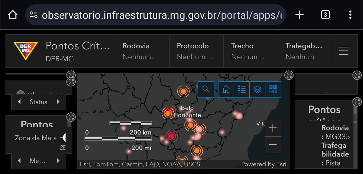 ferramenta DER rodovias estaduais