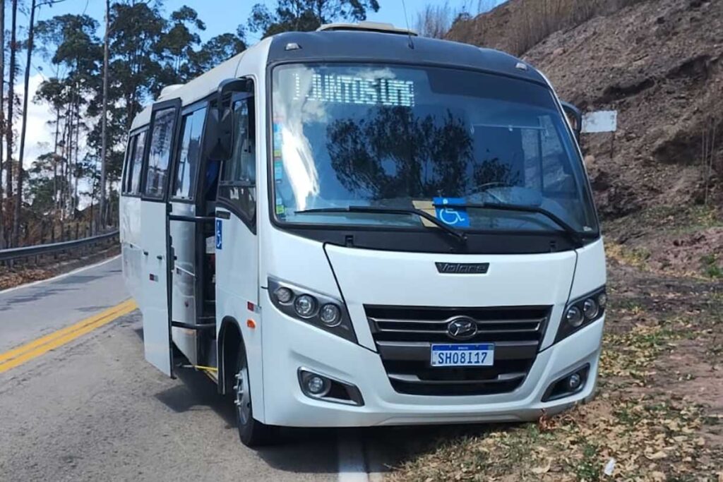 Micro-ônibus sofre acidente na MG 353