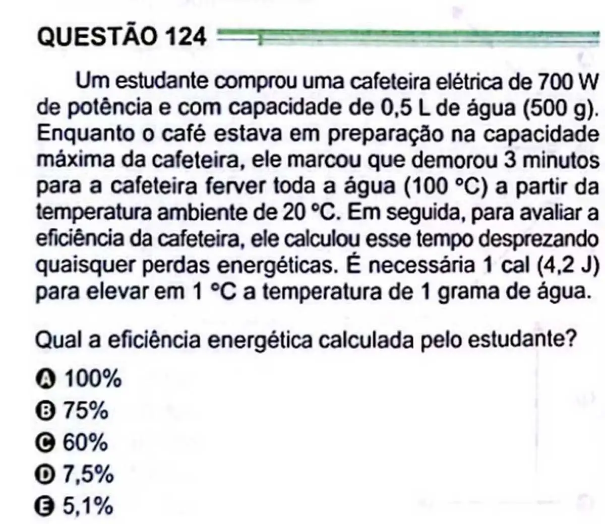 enem questao de fisica foto reproducao redes sociais