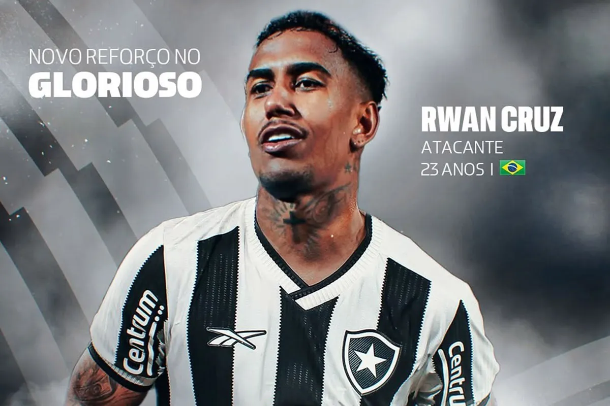 Botafogo anuncia a contratação do atacante Rwan Cruz até o final de 2028