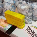 Droga avaliada em quase R$ 80 mil é apreendida em rodovia no Sul de Minas 3 Drogas apreendidas Andrelandia Divulgacao PMMG