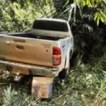 Caminhonete sai da pista na MGC-120 e cai em ribanceira de 50 metros 6 Leopoldina caminhonete ribanceira foto bombeiros