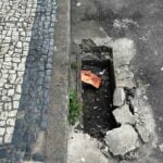 Bueiro sem tampa na esquina da Rua Marechal Deodoro gera insegurança 10 VU Bueiro sem tampa na esquina da Rua Marechal Deodoro gera inseguranca na populacao