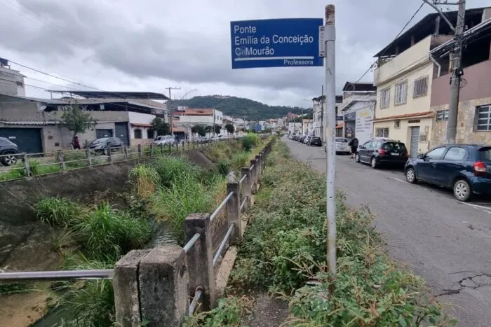 Calçada com mato alto impede passagem de pedestres no Santa Terezinha 2 Calçada com mato alto impede passagem de pedestres no Santa Terezinha
