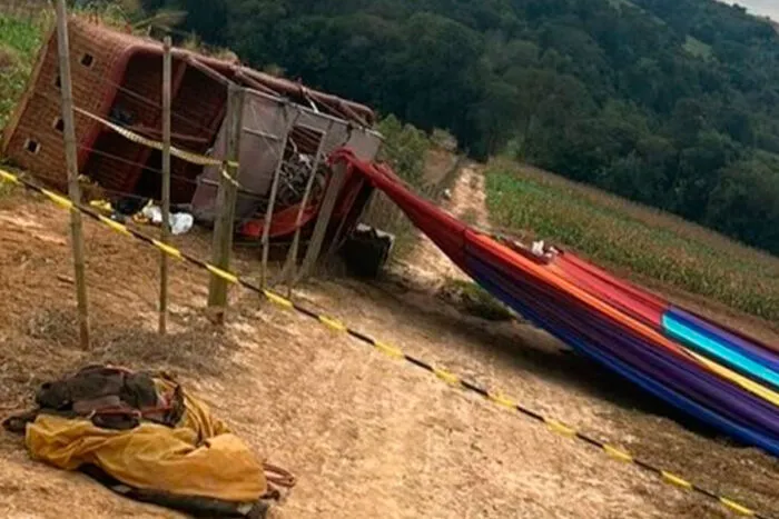 VÍDEO: Mineira morre após queda de balão no interior de São Paulo 1 queda balao mata mineira reproducao internet