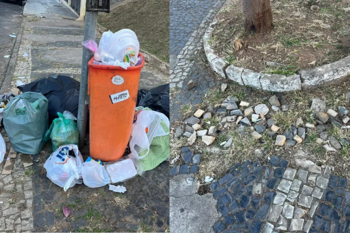 Calcada danificada e lixo acumulado preocupam pedestres na Zona Sul de Juiz de Fora