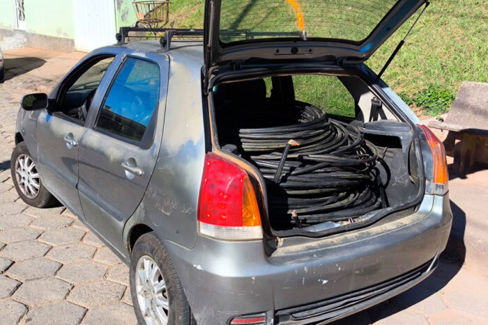 Trio é preso por furto de cabos de cobre ao simular atuação de empresa de manutenção 1 furto cabo de cobre policia militar