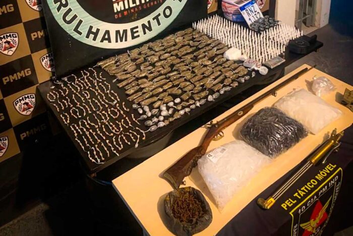 313 pedras de crack, 343 pinos de cocaína e 170 tabletes de maconha são apreendidos em Viçosa