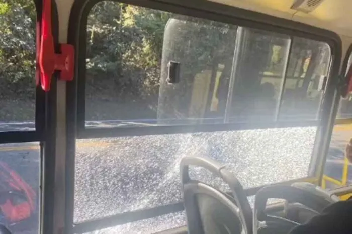 Passageira fica ferida após ônibus ser atingido por pedra em Juiz de Fora 1 passageira