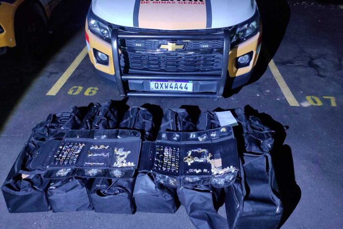 R$ 350 mil em semijoias contrabandeadas são apreendidas na LMG-874