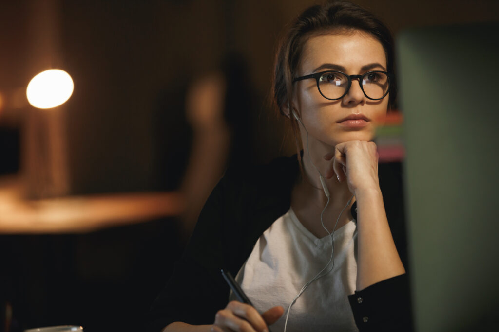 woman designer using computer