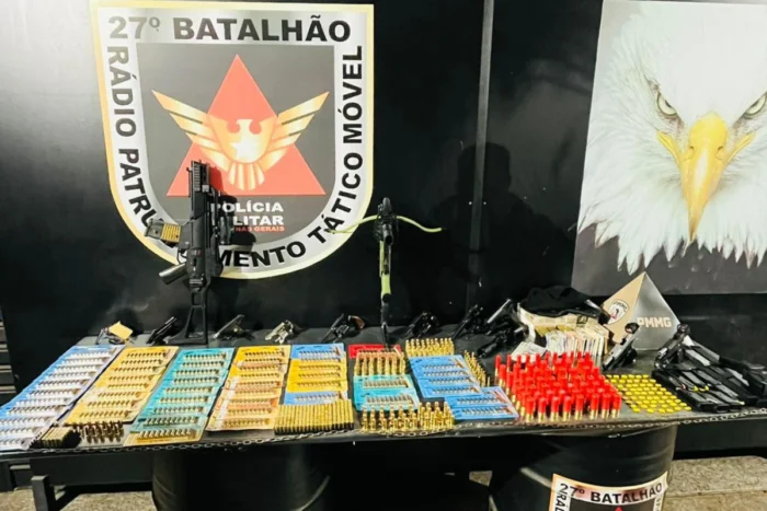 armas e munições apreendidas