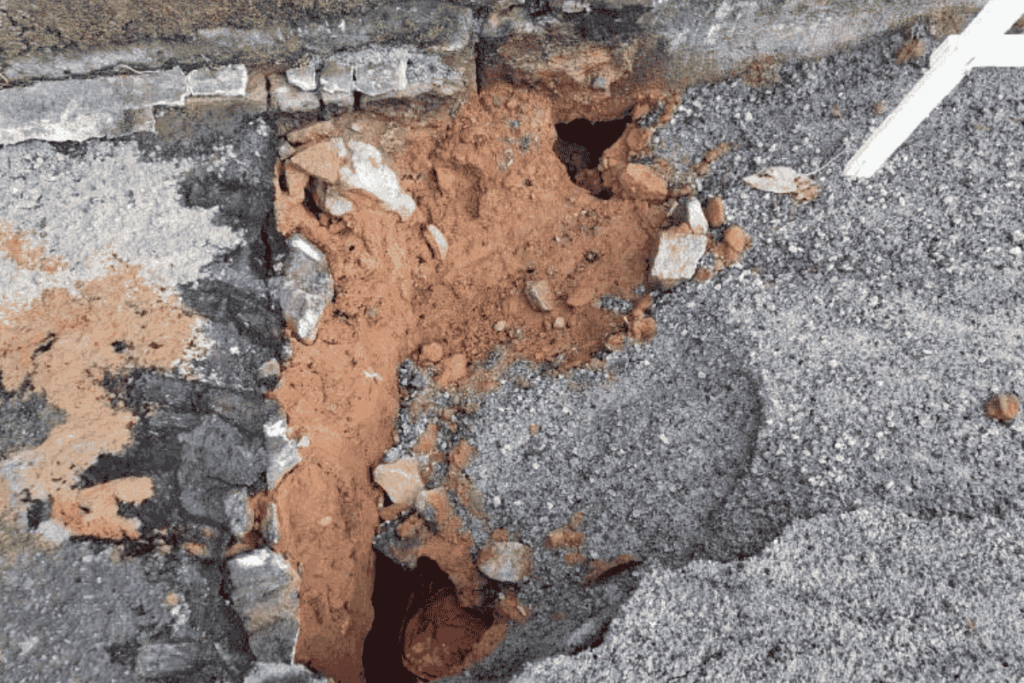 Buraco no São Pedro preocupa moradores pelo risco de acidentes 1 Buraco no São Pedro preocupa moradores pelo risco de acidentes