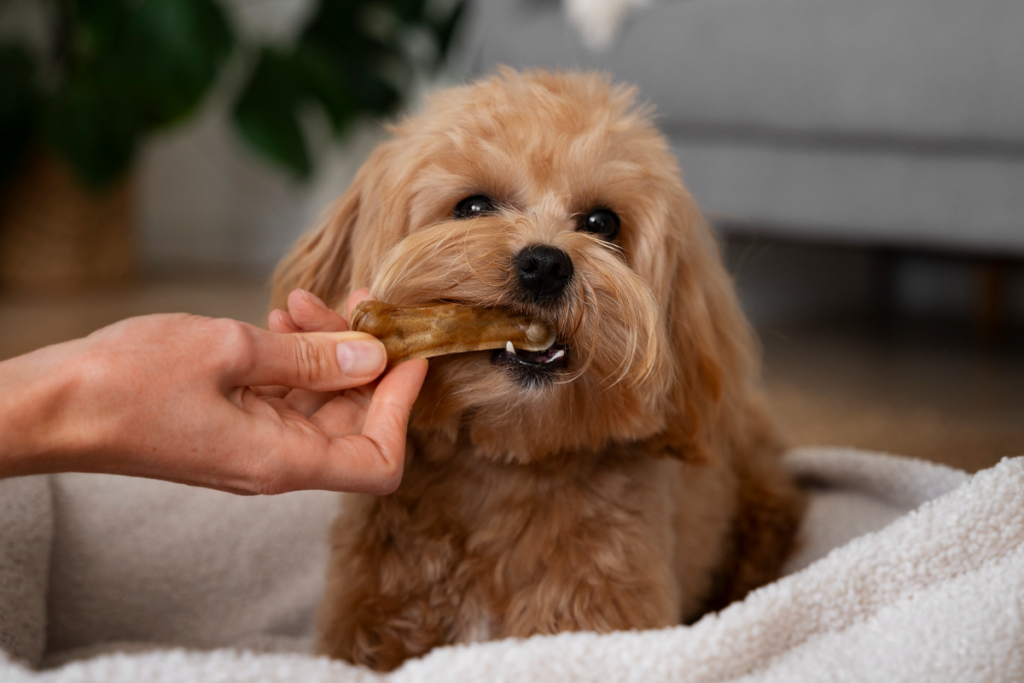 cachorrinho com osso freepik