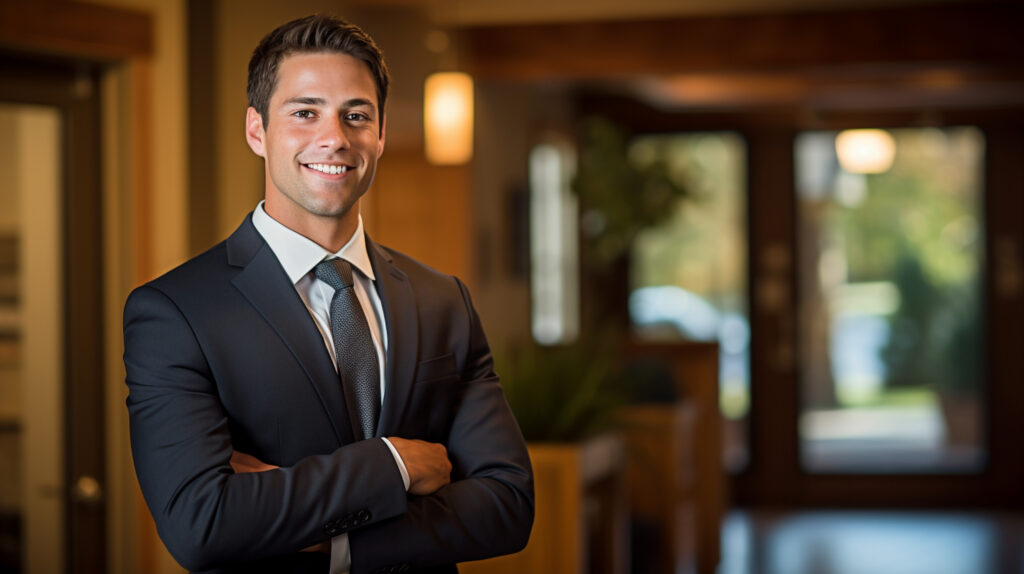 medium shot man working as real estate agent
