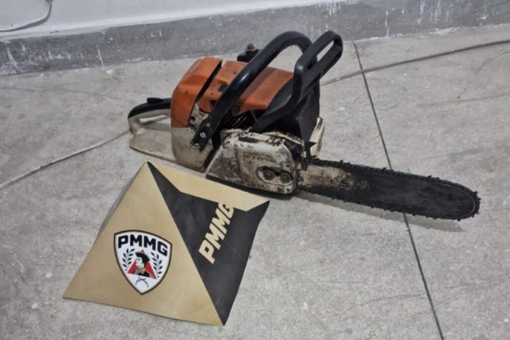 Motosserras são apreendidas durante corte de eucalipto em Santos Dumont