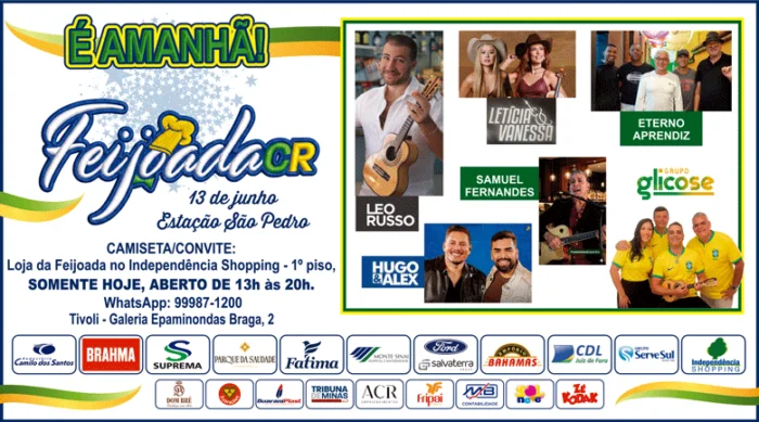 Coluna Cesar Romero – 12 e 13 de junho de 2026 2 Feijoada 2026 E AMANHA 35x10 SEXTA FEIRA 120626