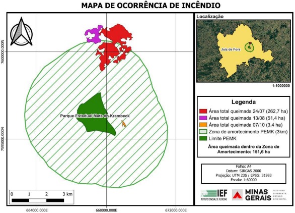 area total queimada