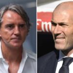 Roberto Mancini Italia e Zidane Franca fotos Selecao Arabia Saudita e Divulgacao Real Madrid