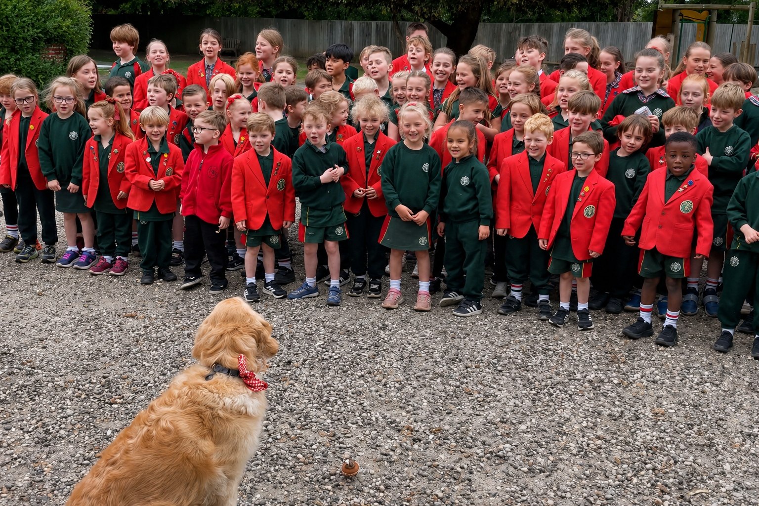 Crianças fazem surpresa emocionante para cachorrinha que virou parte da escola