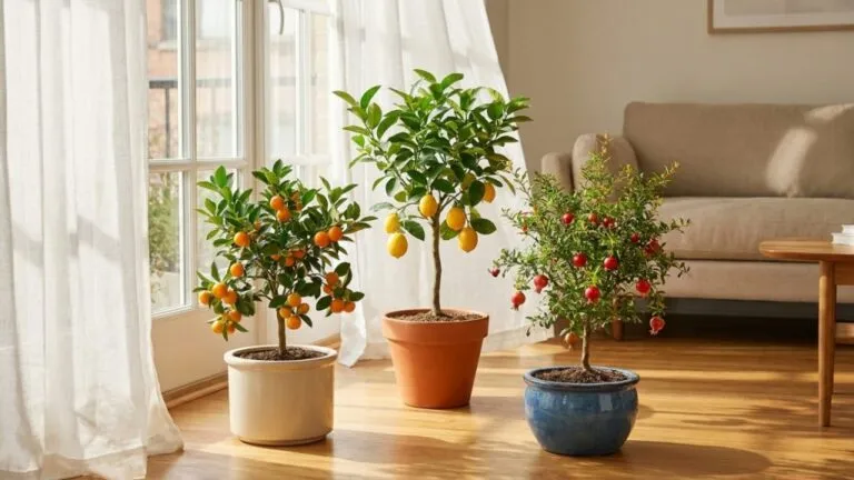 Árvores frutíferas transformam varandas e janelas em pequenos pomares