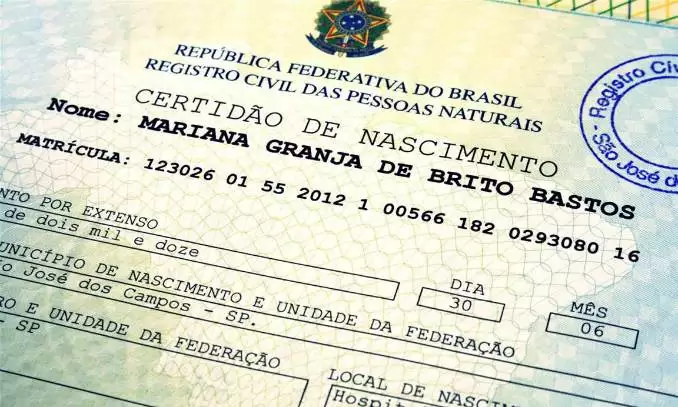 certidao de nascimento