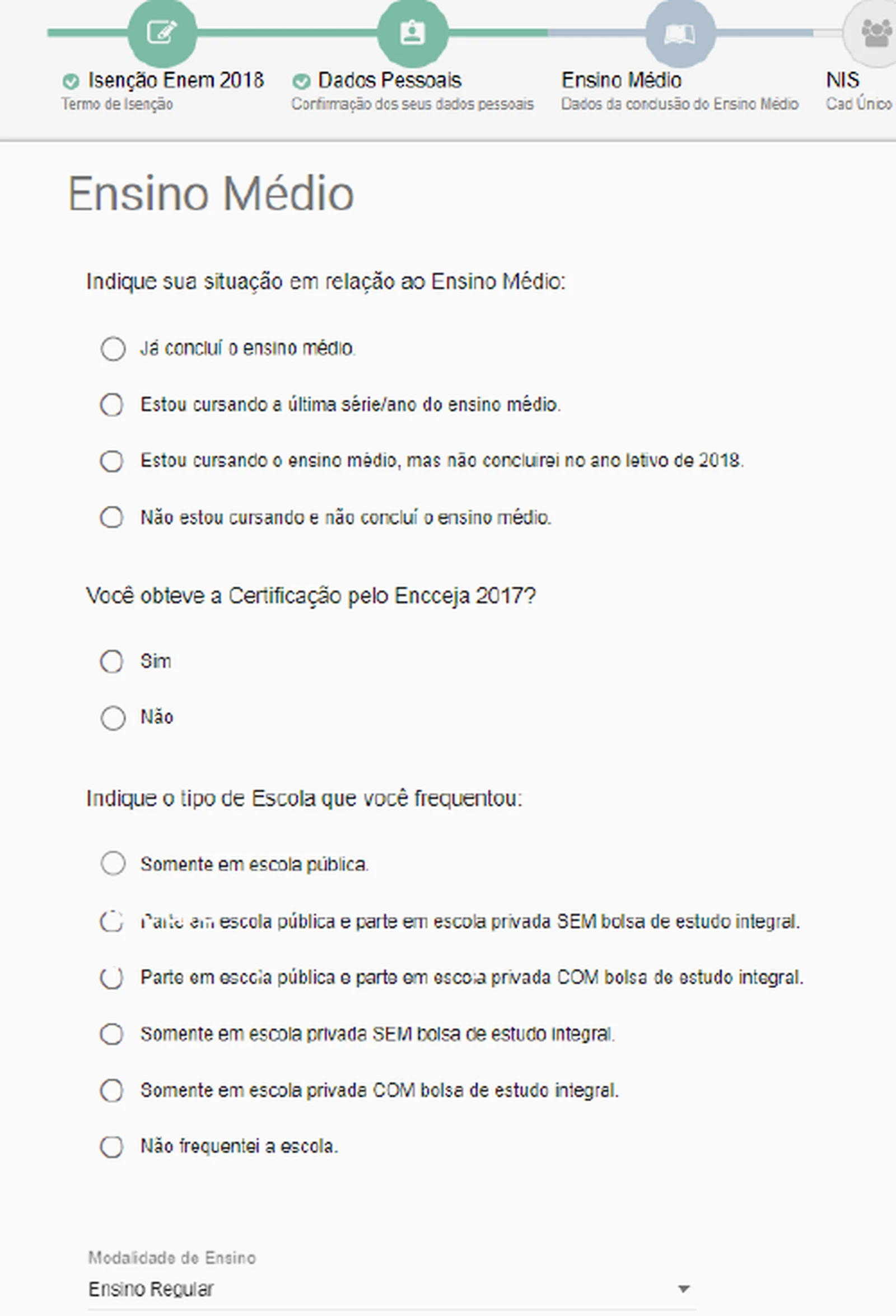 isenção enem 2018 4