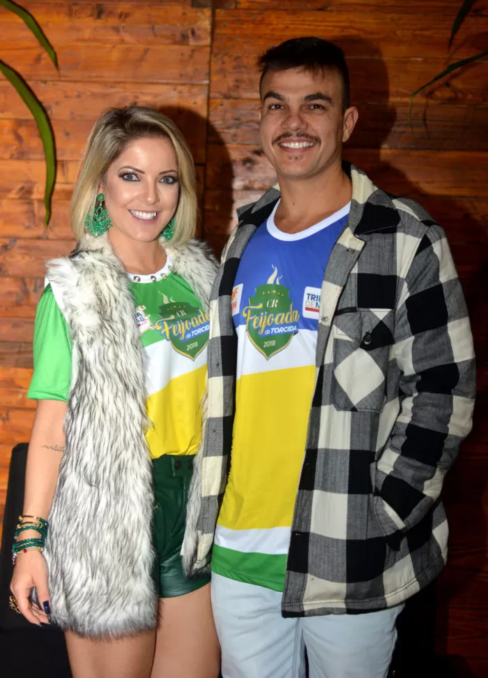 Monise Glatzl e José Guilherme Belline na Feijoada da Torcida Foto: Brendha Torres