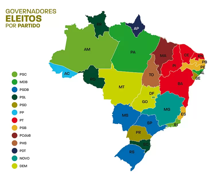 govenadores eleitos partido