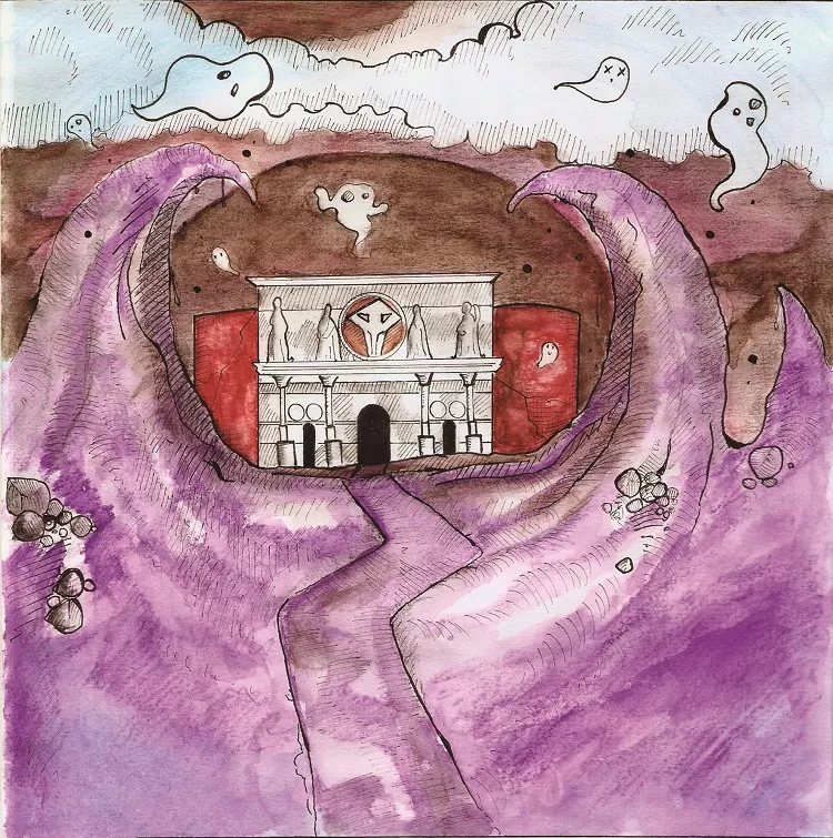 Alunos da Escola Estadual Delfim Moreira lançam livro e mostra 3 Submundo 2019 Vítor Hugo de Oliveira da Cunha Papel Canson aquarela e caneta nanquim