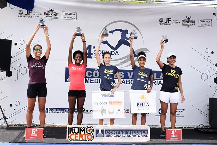 Eberth e Amanda vencem a 4ª Corrida Côrtes Villela; confira os tempos extraoficiais 2 esp podio feminino cortes villela foto hugo keyler rumo certo