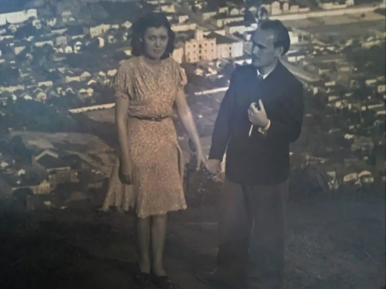 Bracher e Lélia Lenz quando noivos mirante em Juiz de Fora Início Década de 1940