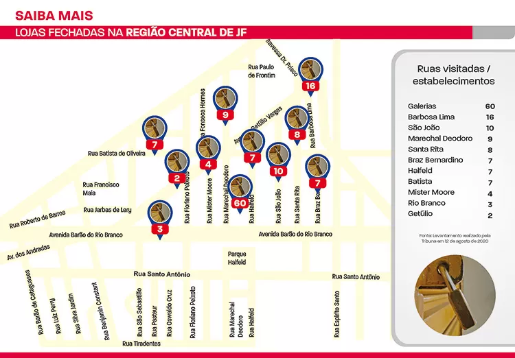 mapa lojas fechadas