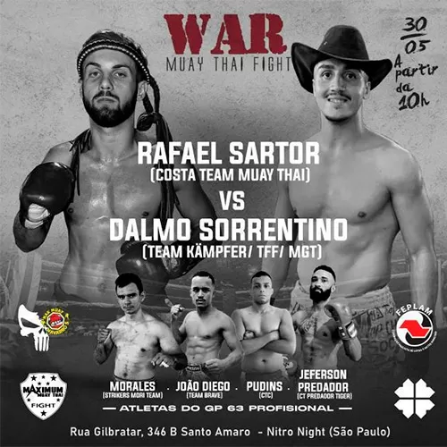 Lutador de JF disputa WAR, evento nacional de muay thai 2 esporte interna