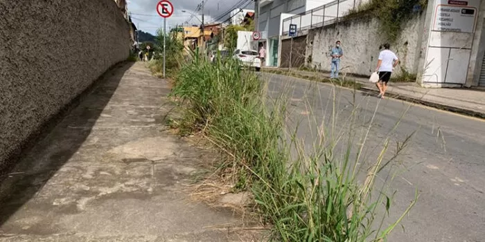 Matagal em calçada do Bairro Bonfim 1 vu 0705