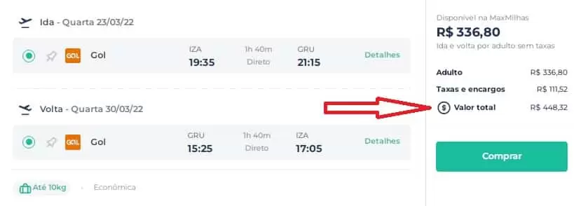 passagens Juiz de Fora Guarulhos 25.01