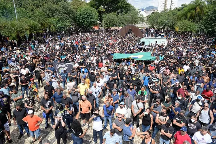 Servidores da Segurança protestam contra Governo Zema em BH 1 Manifestacao forcas seguranca Guilherme Bergamini ALMG