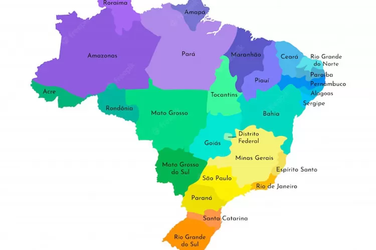 mapa administrativo do brasil freepik