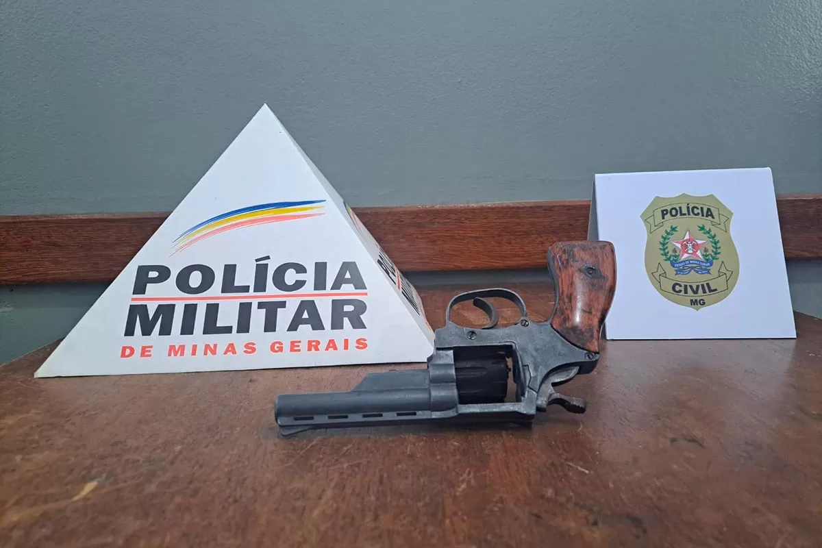 Polícia prende suspeito de efetuar disparos durante festa em Lima Duarte 1 arma apreensão PCMG