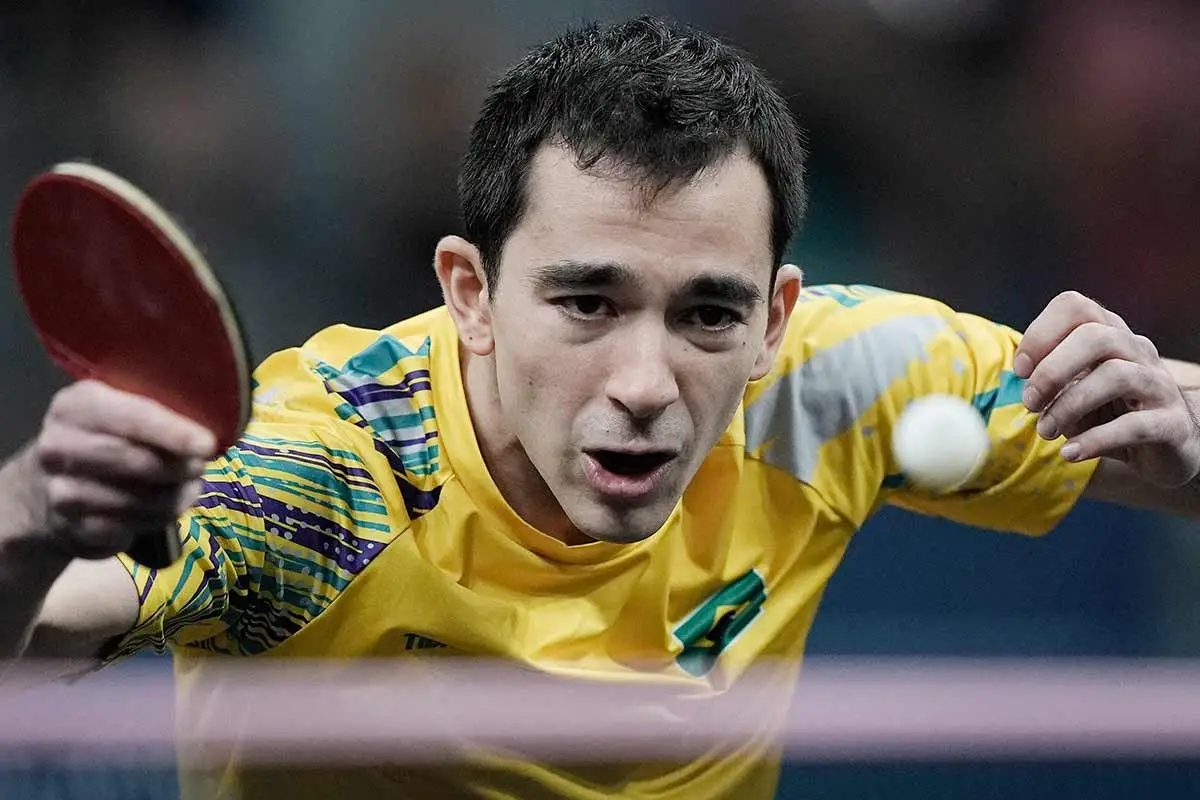 Hugo Calderano vence chinês e faz história em Mundial de tênis de mesa 1 Hugo Calderano Alexandre Loureiro COB