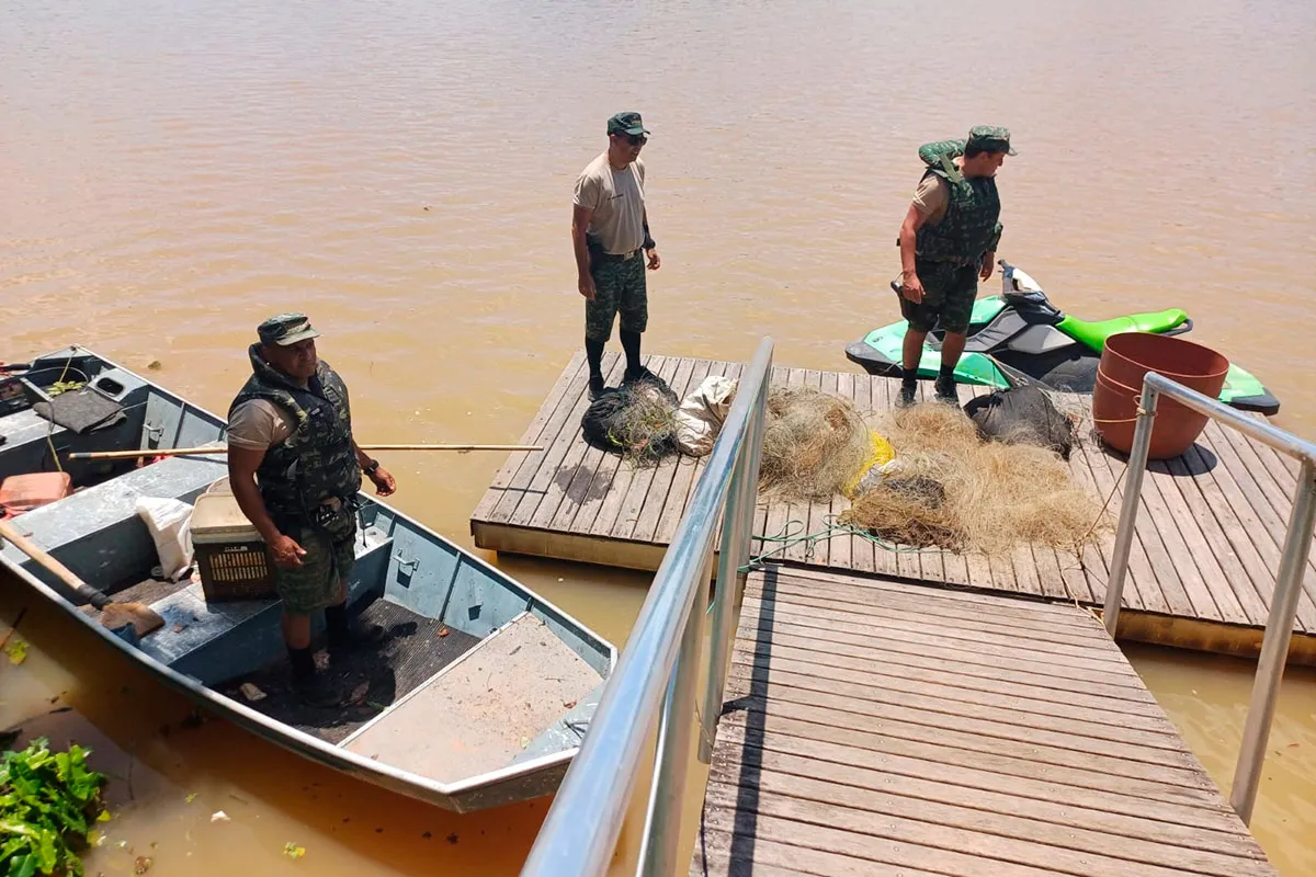 18 redes de pesca são apreendidas na Represa de Furnas