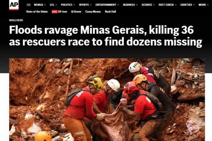 Desastre em Juiz de Fora é destaque na imprensa internacional após chuvas e deslizamentos