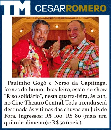 Coluna Cesar Romero – 13 de maio de 2026 3 Riso Solidario para o instagram do CR 120526 1