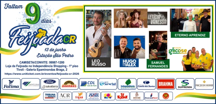 Feijoada 2026 9 dias 4x10 QUINTA FEIRA 040626