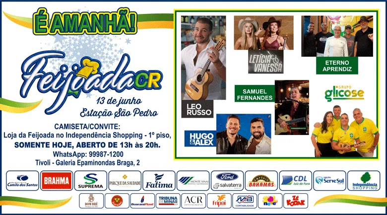 Coluna Cesar Romero – 12 e 13 de junho de 2026 3 Feijoada 2026 E AMANHA 35x10 SEXTA FEIRA 120626 1