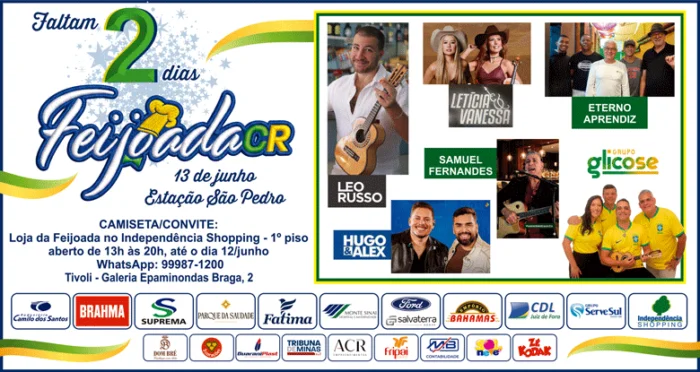 Coluna Cesar Romero – 11 de junho de 2026 2 Feijoada 2026 VALE ESSE 2 dias 4x11 QUINTA FEIRA 110626